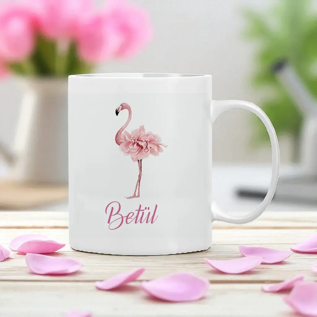 Flamingo Desenli Kişiye Özel Kupa Bardak