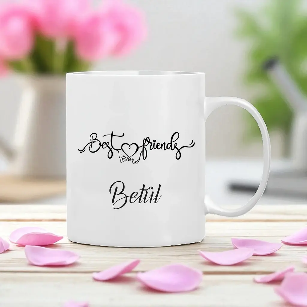 Best Friends Yazılı Kişiye Özel Kupa Bardak