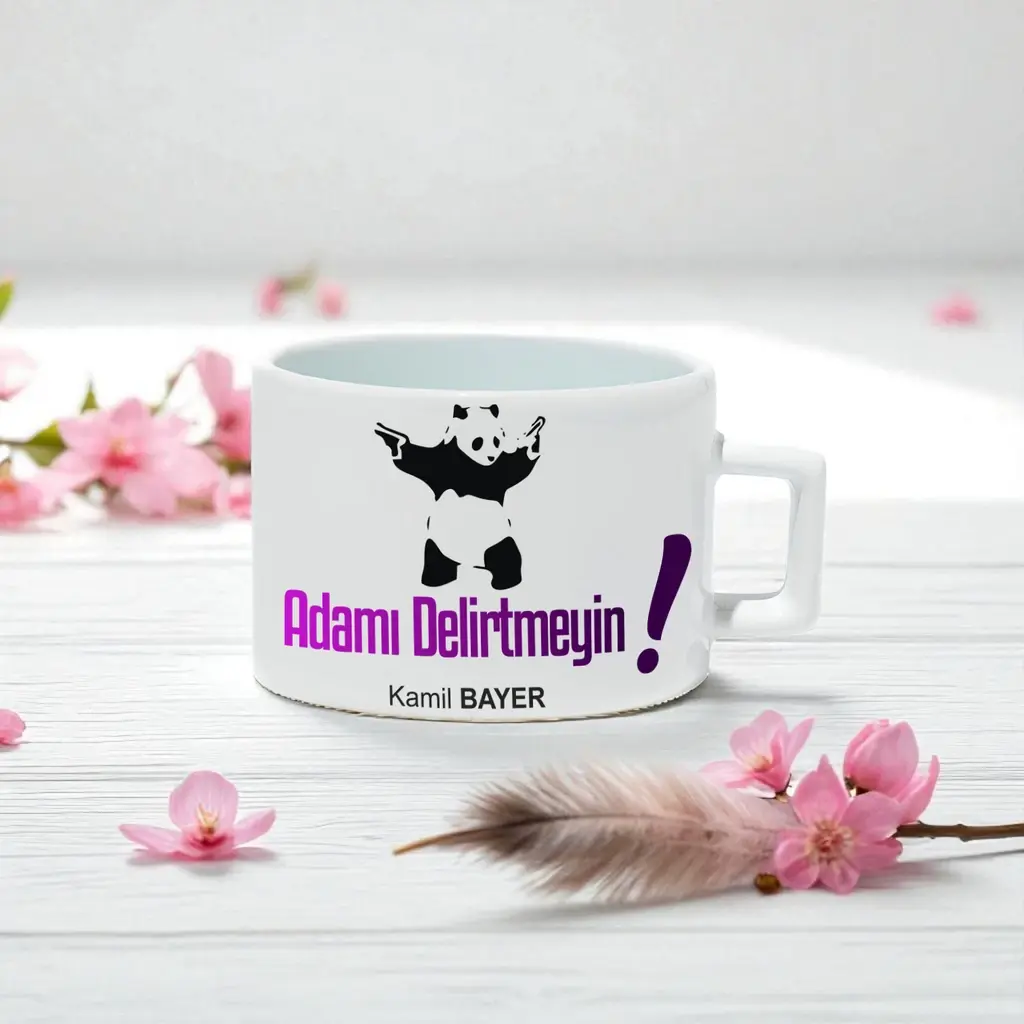 Adamı Delirtmeyin Yazılı Kişiye Özel Kahve Fincanı
