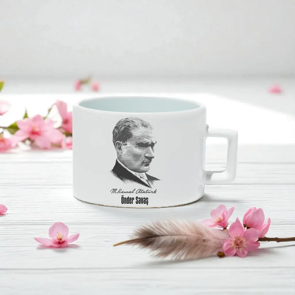Atatürk Portreli Kişiye Özel Kahve Fincanı