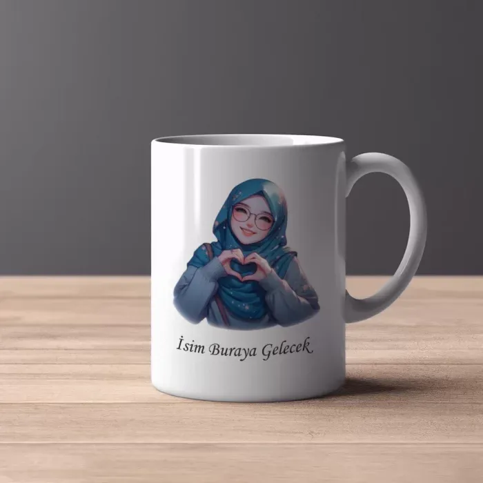 Tesettür Tasarımlı Kişiye Özel Kupa
