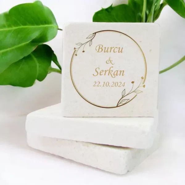 Kişiye Özel Düğün ve Nişan Halka Tasarımlı Taş Magnet 15 Adet