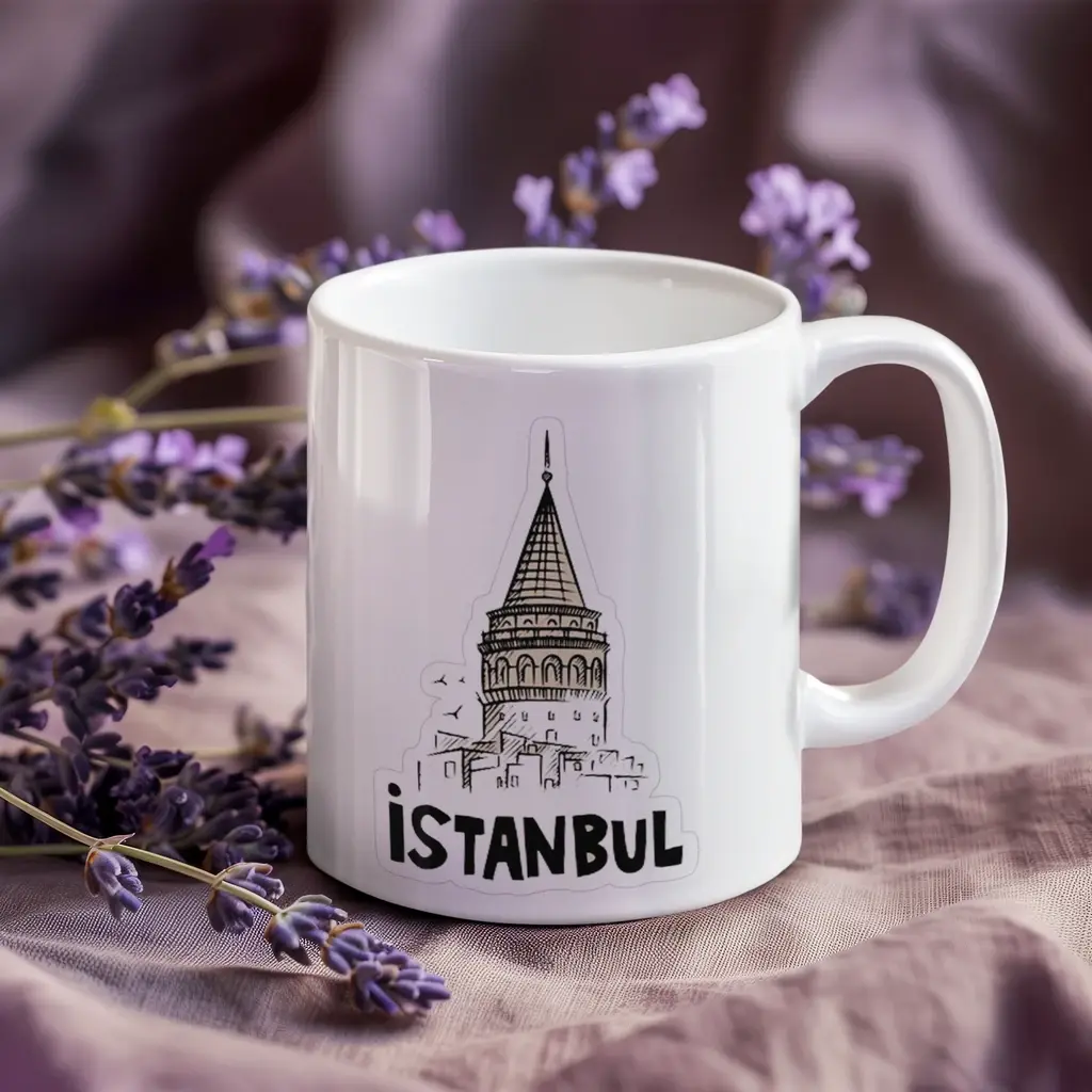 İstanbul Galata Kulesi Desenli Kupa