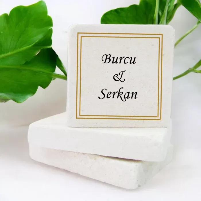 Düğün,Nişan ve Söz Kare Çerçeve Tasarımlı Taş Magnet 15 Adet
