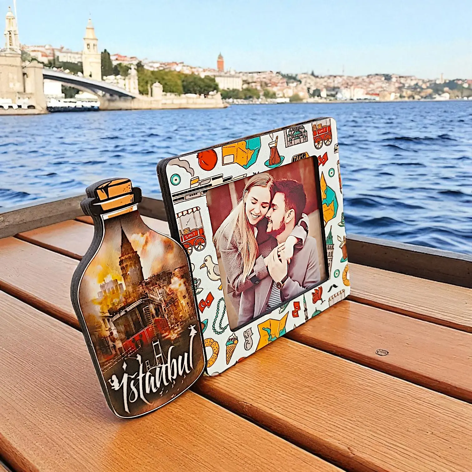 İstanbul Şişe Tasarımlı 3D Dekoratif Fotoğraf Çerçevesi