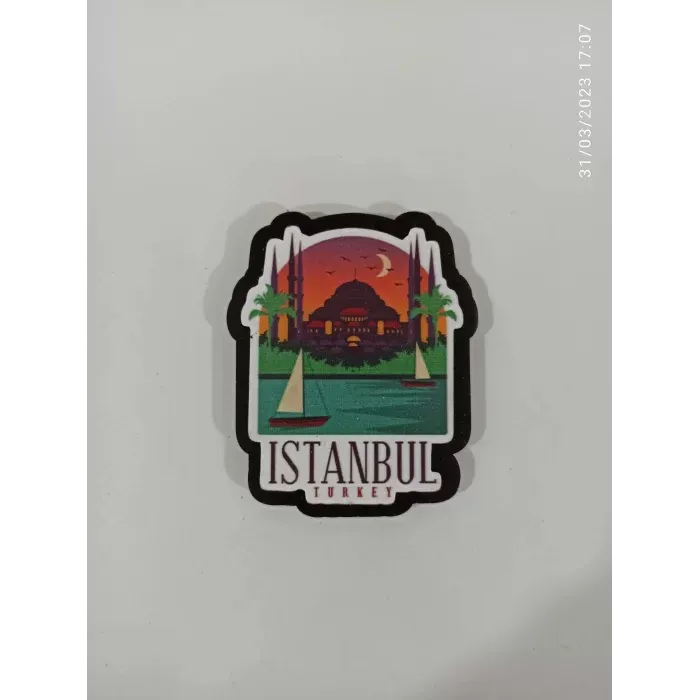 Ahşap Kabartmalı 3D Baskılı İstanbul Boğaz Manzarası Tasarımlı Magnet