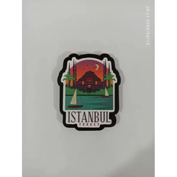 Ahşap Kabartmalı 3D Baskılı İstanbul Boğaz Manzarası Tasarımlı Magnet