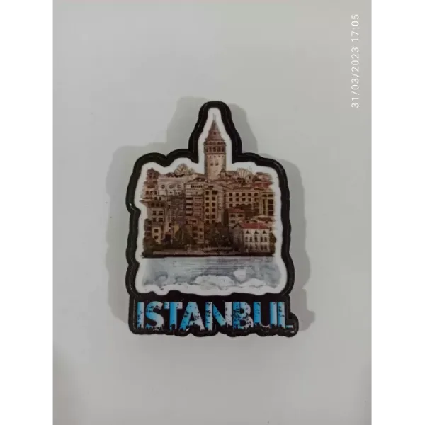 Ahşap Kabartmalı 3D Baskılı İstanbul Galata Tasarımlı Magnet
