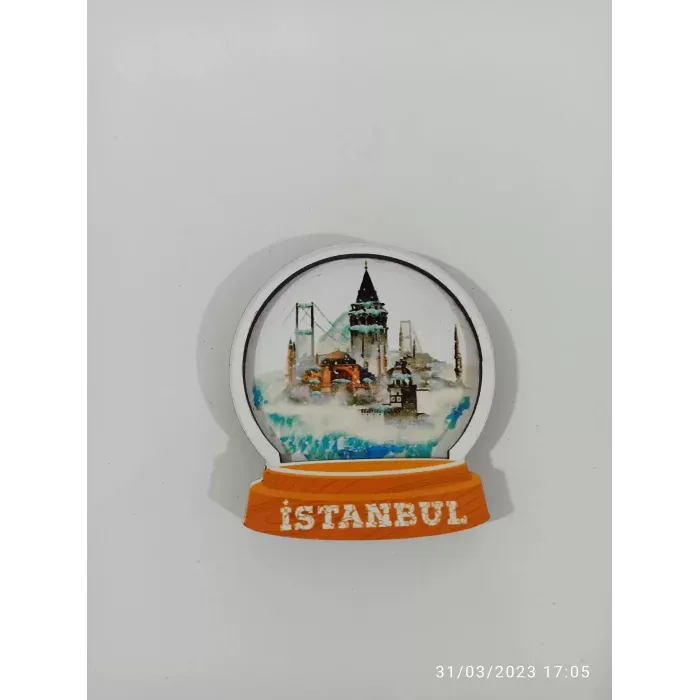 Ahşap Kabartmalı 3D Baskılı İstanbul Hatırası Tasarımlı Magnet 15 ADET