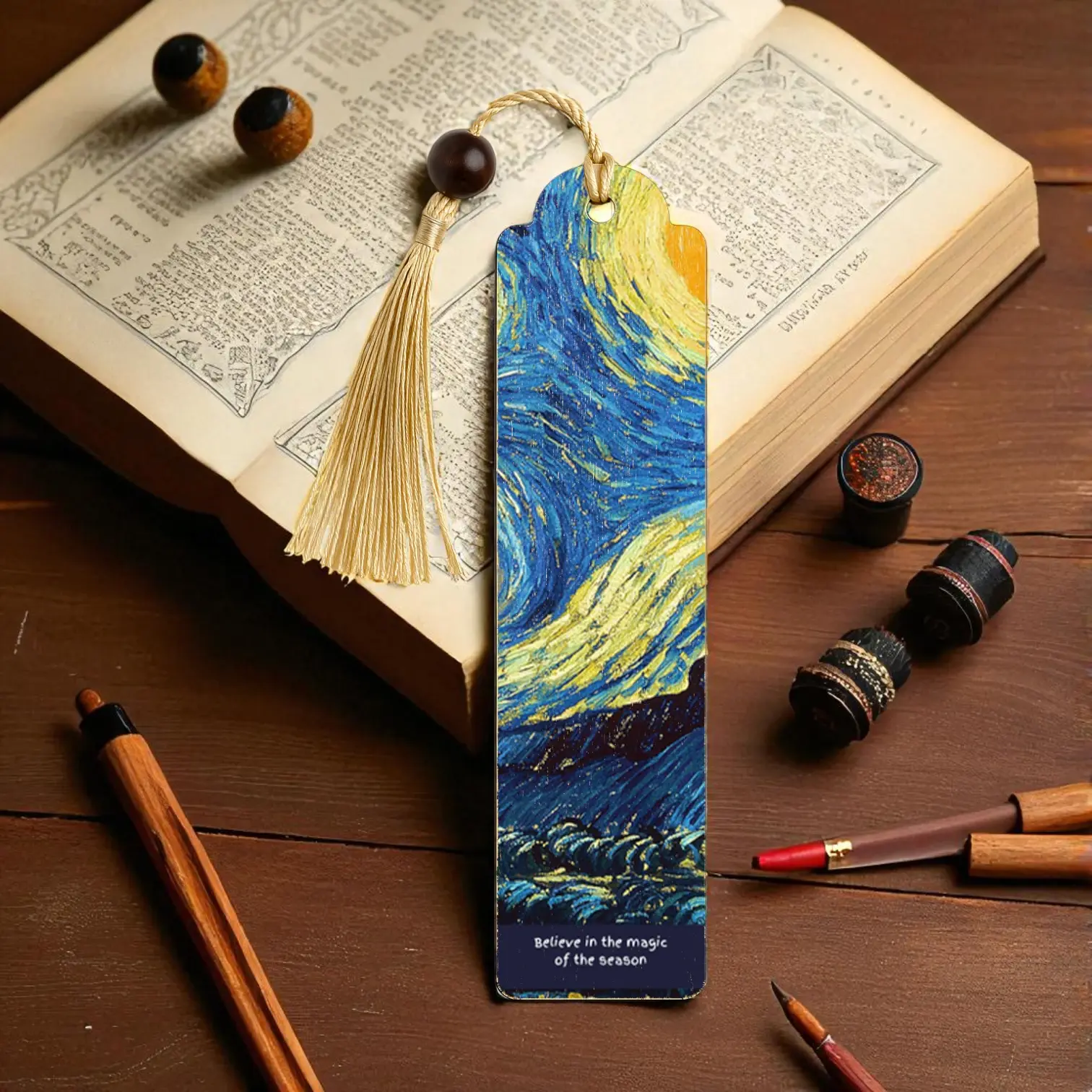 Van Gogh Yıldızlı Gece Kitap Ayracı - Özel Tasarım