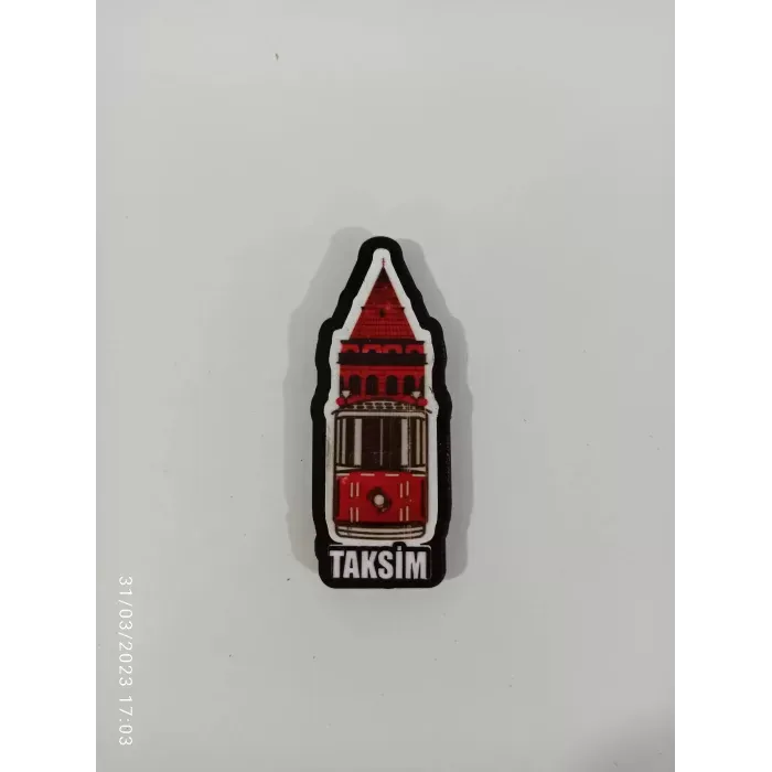 Ahşap Kabartmalı 3D Baskılı Taksim&İstiklal Tasarımlı Magnet