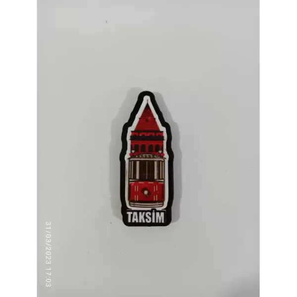 Ahşap Kabartmalı 3D Baskılı Taksim&İstiklal Tasarımlı Magnet