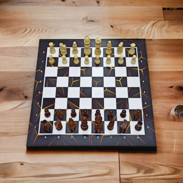 Premium Desenli Ahşap Satranç Takımı 40x40 cm