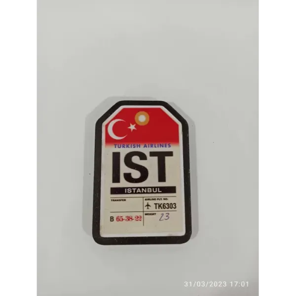 Ahşap Kabartmalı 3D Baskılı Turkısh Airlines Tasarımlı Magnet