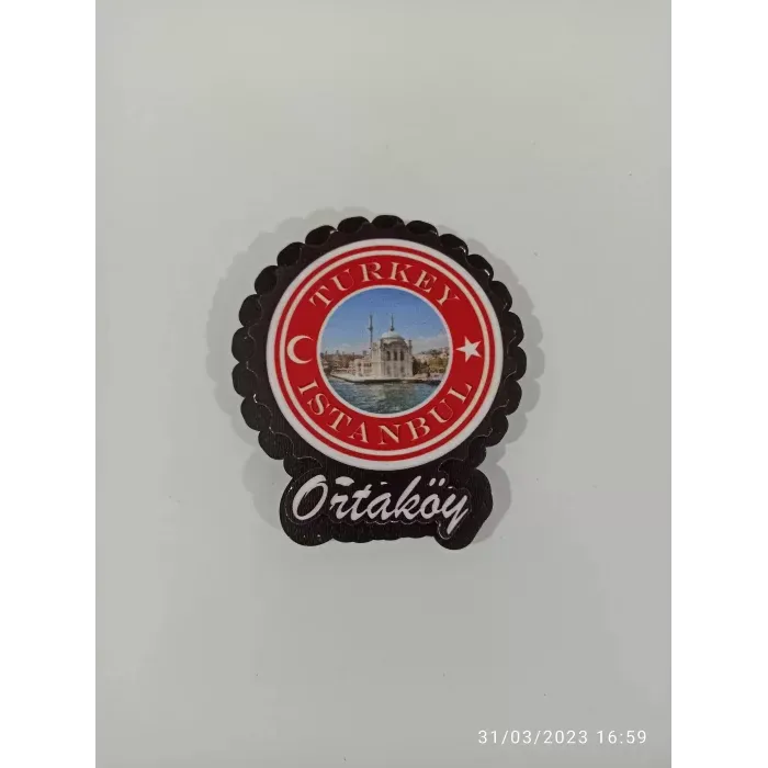 Ahşap Kabartmalı 3D Baskılı İstanbul Ortaköy Tasarımlı Magnet
