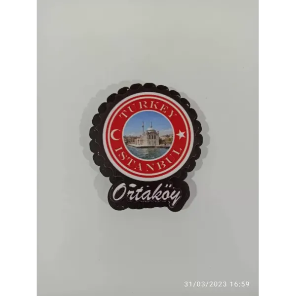 Ahşap Kabartmalı 3D Baskılı İstanbul Ortaköy Tasarımlı Magnet