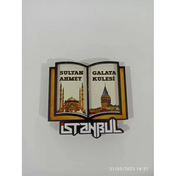 Ahşap Kabartmalı 3D Baskılı İstanbul Sultan Ahmet Tasarımlı Magnet