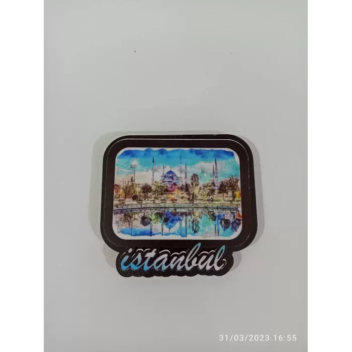 Ahşap Kabartmalı 3D Baskılı İstanbul Temalı Tasarımlı Magnet