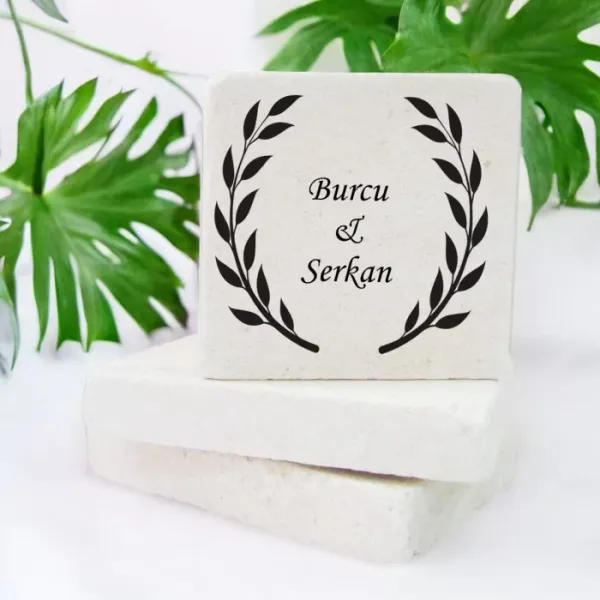 Kişiye Özel Düğün,Nişan ve Söz Hatırası Başak Tasarımlı Taş Magnet 15 Adet