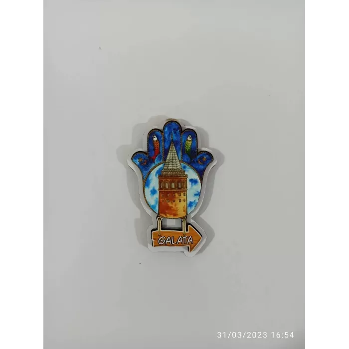 Ahşap Kabartmalı 3D Baskılı İstanbul Galata Kulesi Tasarımlı Magnet