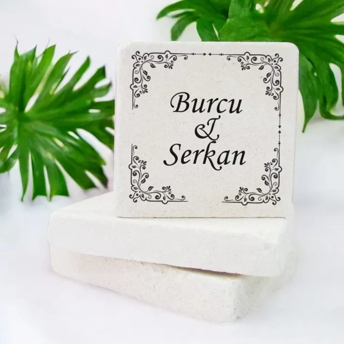 Kişiye Özel Düğün,Nişan ve Söz Hatırası Tasarımlı Taş Magnet 15 Adet