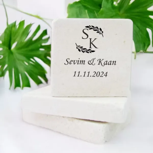 Kişiye Özel Zeytin Dalı Tasarımlı Taş Magnet 15 Adet