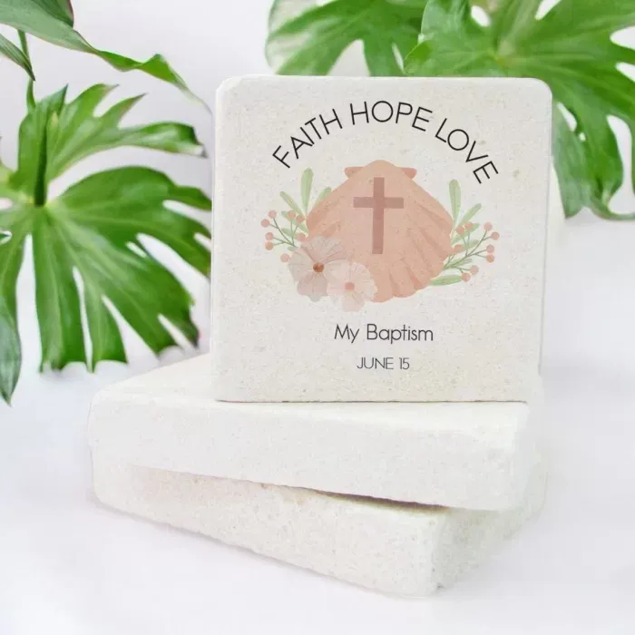 Kişiye Özel Faith Hope Love Tasarımlı Taş Magnet 15 Adet