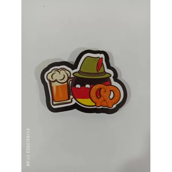 Ahşap Kabartmalı 3D Baskılı Alman Oktoberfest Festivali Mavii Tasarımlı Magnet