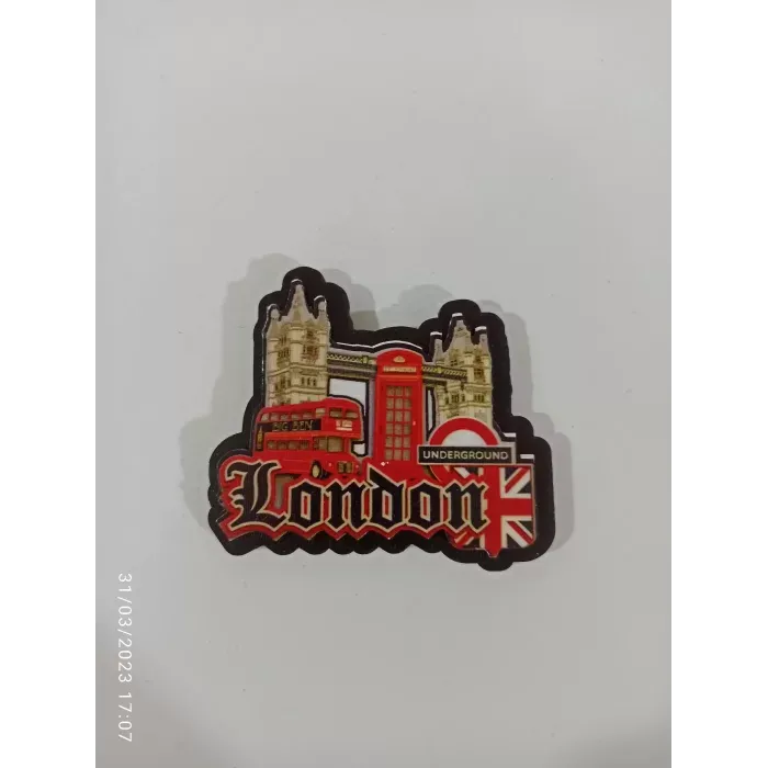Ahşap Kabartmalı 3D Baskılı London Bridge Tasarımlı Magnet