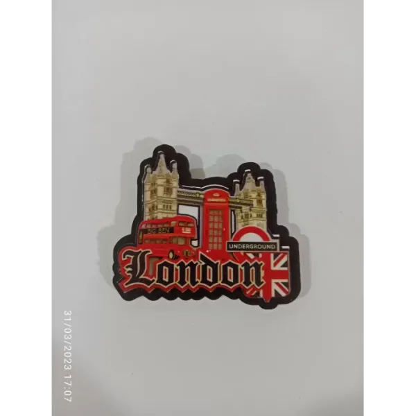 Ahşap Kabartmalı 3D Baskılı London Bridge Tasarımlı Magnet