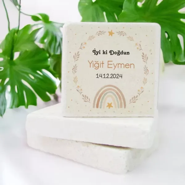 Kişiye Özel Yeni Doğan Buğday Tasarımlı Taş Magnet 15 Adet