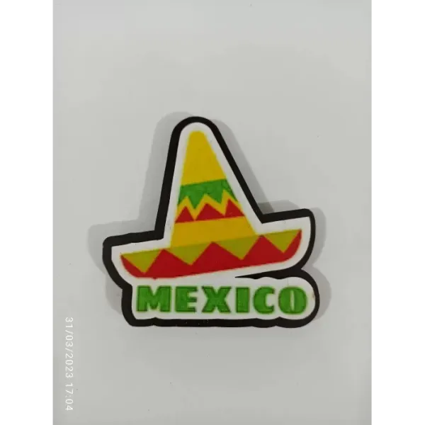 Ahşap Kabartmalı 3D Baskılı Mexico Tasarımlı Magnet