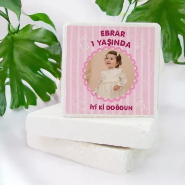 Kişiye Özel 1 Yaş Tasarımlı Taş Magnet 15 Adet