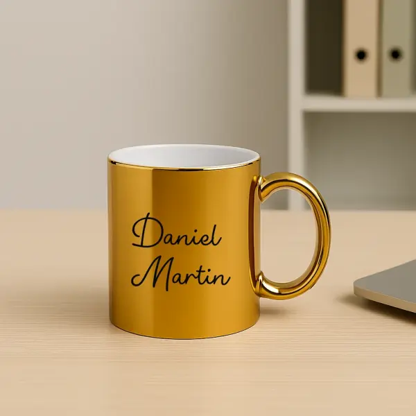 Kişiye Özel Premium Hediye Kutusu Gold Termos, Kupa, Defter ve Çikolata Seti