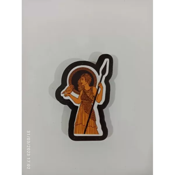 Ahşap Kabartmalı 3D Baskılı Antik Yunan Kadını Tasarım Magnet