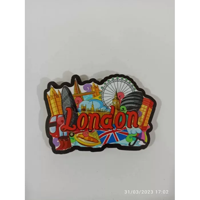 Ahşap Kabartmalı 3D Baskılı London Tasarım Magnet