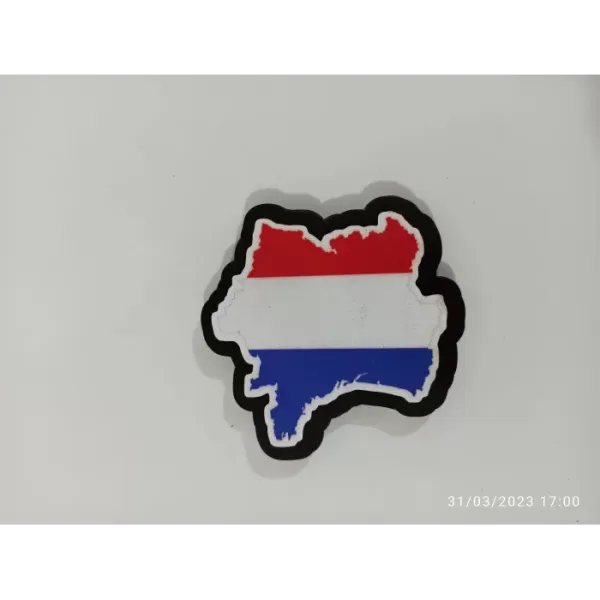 Ahşap Kabartmalı 3D Baskılı Fransa Bayrak Tasarımlı Magnet