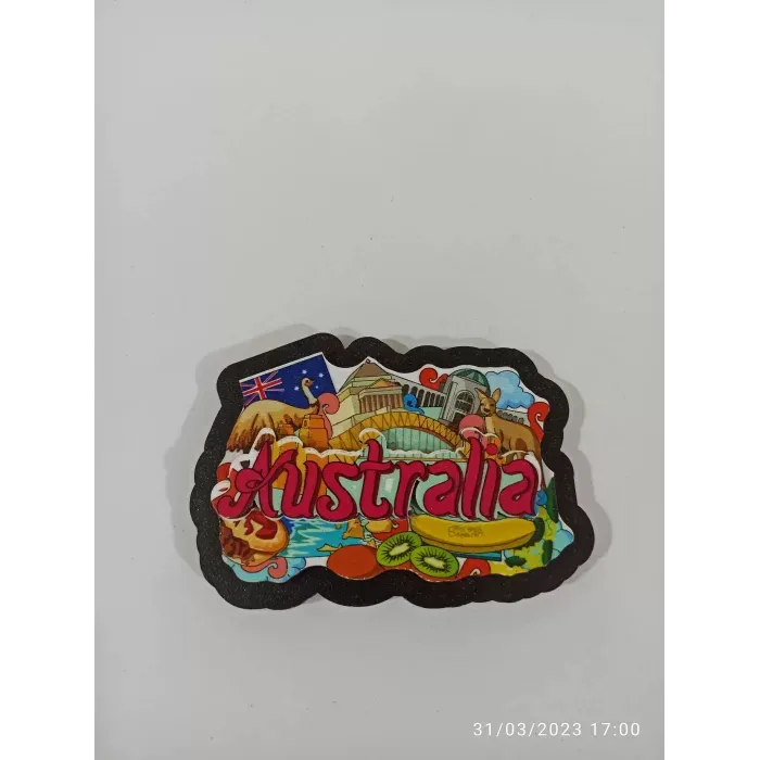 Ahşap Kabartmalı 3D Baskılı Avusturalya Tasarımlı Magnet