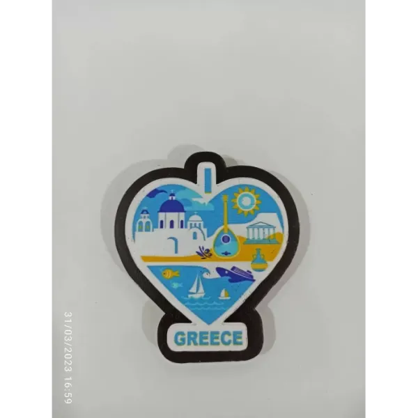 Ahşap Kabartmalı 3D Baskılı Yunan Tasarım Magnet