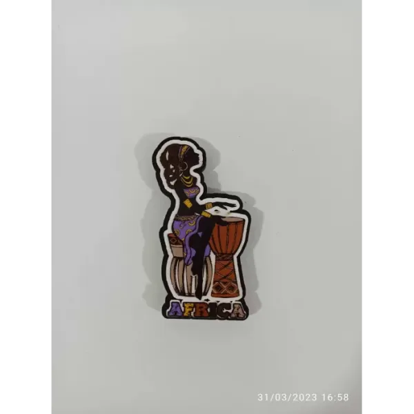 Ahşap Kabartmalı 3D Baskılı Africa Tasarım Magnet