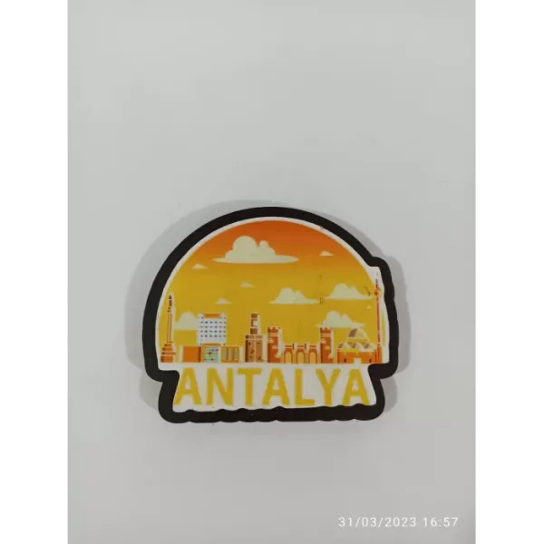 Ahşap Kabartmalı 3D Baskılı Antalya Tasarımlı Magnet