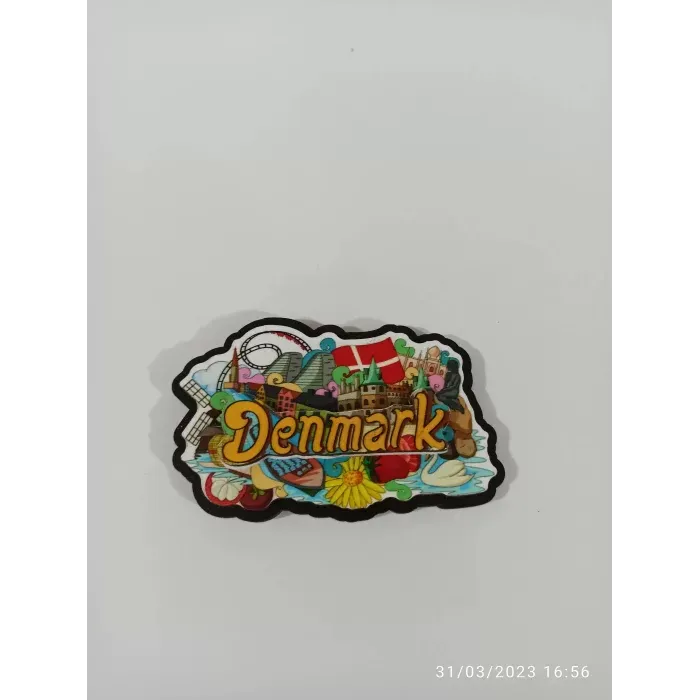 Ahşap Kabartmalı 3D Baskılı Danimarka Tasarım Magnet
