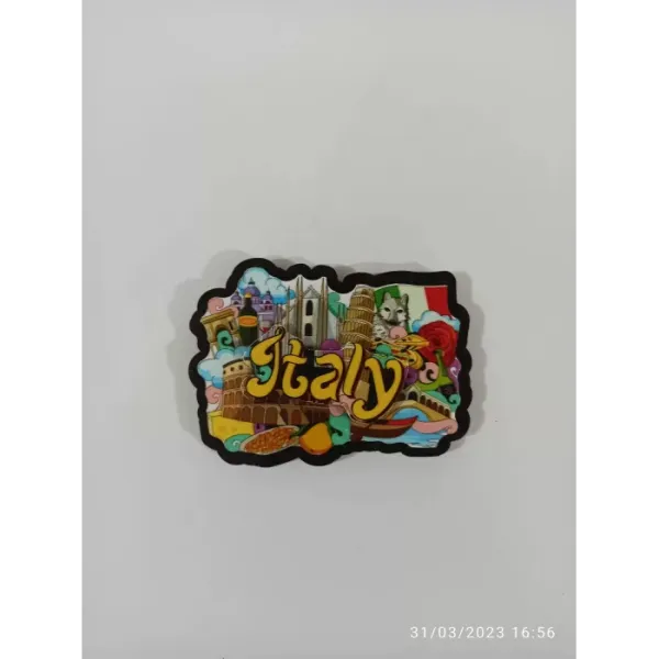 Ahşap Kabartmalı 3D Baskılı İtalya Tasarım Magnet