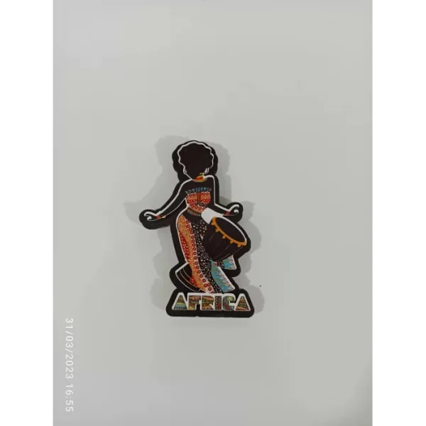 Ahşap Kabartmalı 3D Baskılı Afrika Tasarım Magnet