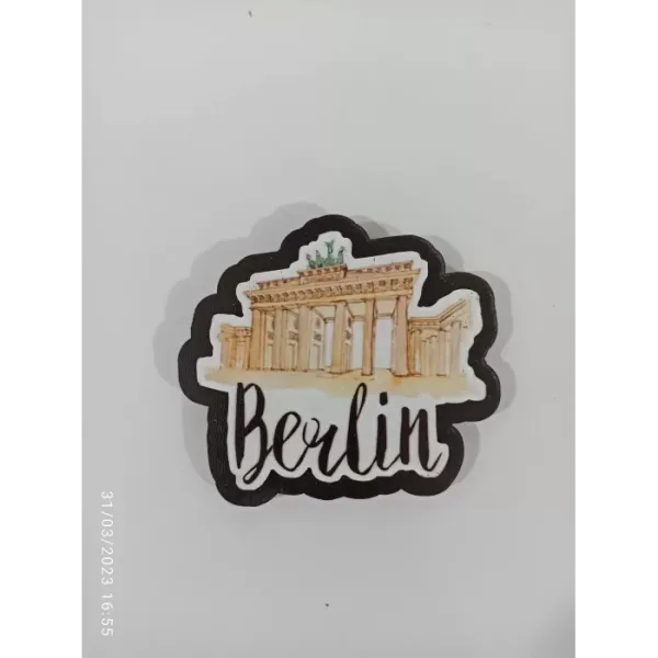 Ahşap Kabartmalı 3D Baskılı Berlin Tasarım Magnet 15 ADET