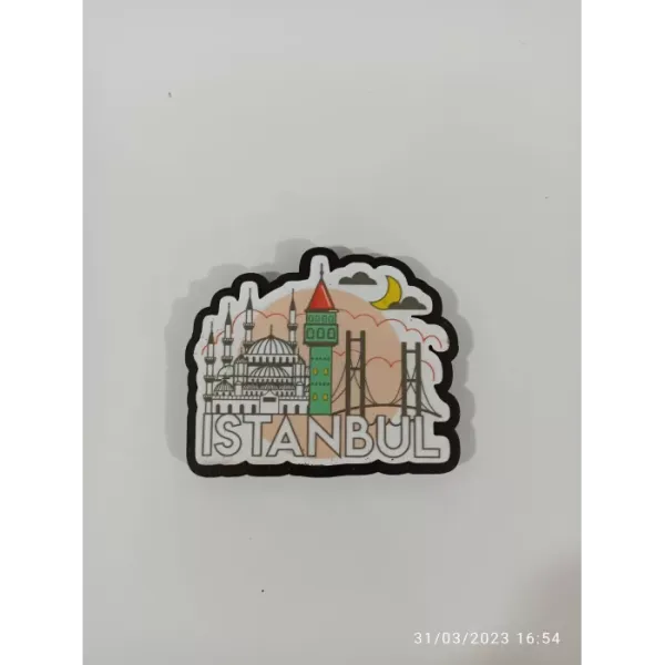 Ahşap Kabartmalı 3D Baskılı İstanbul Tasarımlı Magnet 15 ADET