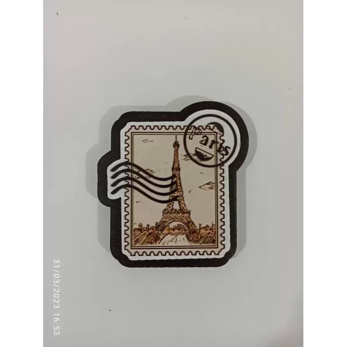 Ahşap Kabartmalı 3D Baskılı Eyfel Kulesi Tasarımlı Magnet 15 ADET