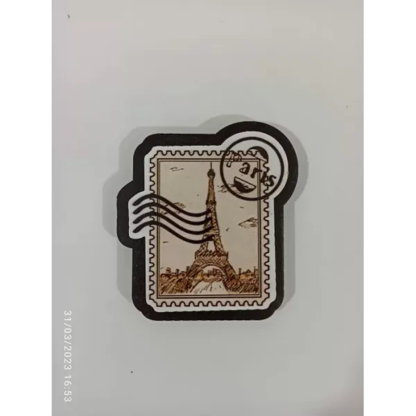 Ahşap Kabartmalı 3D Baskılı Eyfel Kulesi Tasarımlı Magnet 15 ADET