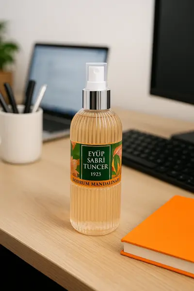 Kişiye Özel Turuncu Hediye Kutusu Defter, Kupa, Kolonya ve Eti Çikolata Seti