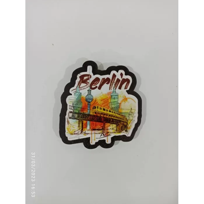 Ahşap Kabartmalı 3D Baskılı Berlin Tasarımlı Magnet 15 ADET